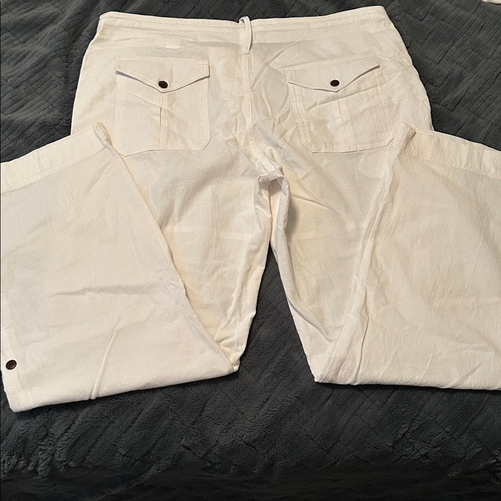 One Summer White Pants 100% cotton 2 XL - Picture 6 of 7